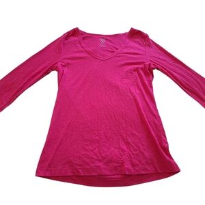 Women's Pink V-Neck Top